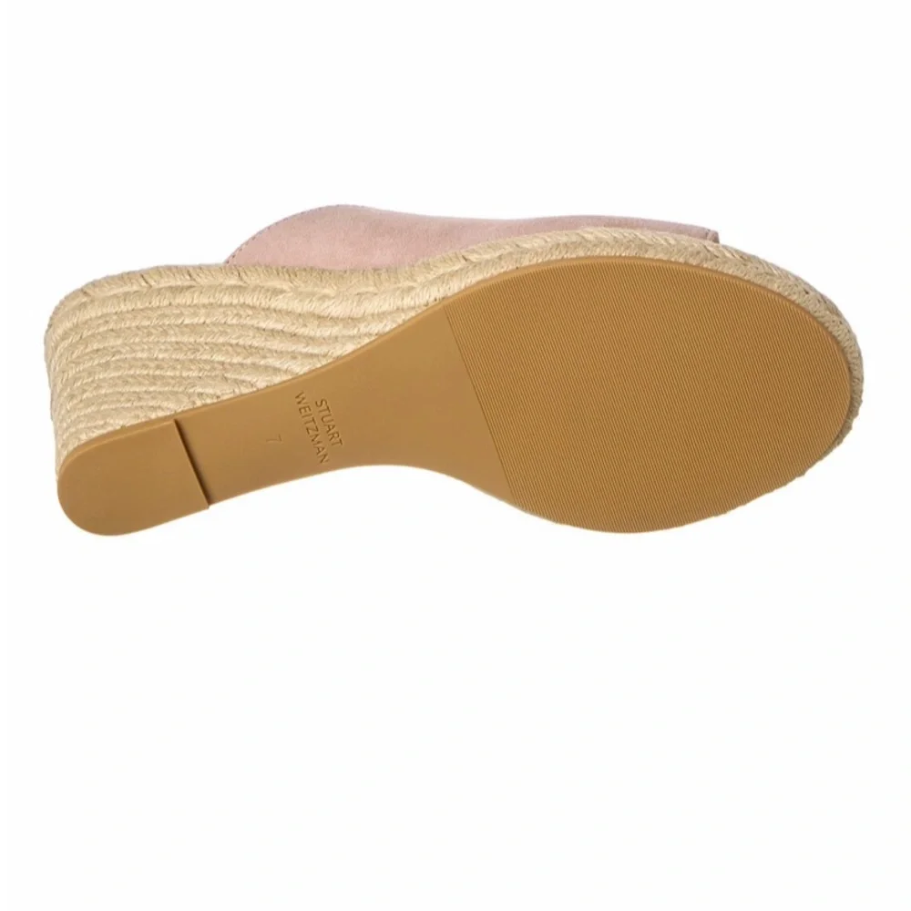 Stuart Weitzman Suede Wedge Sandal - Picture 2 of 8